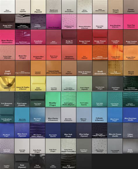 hermès color chart 2023